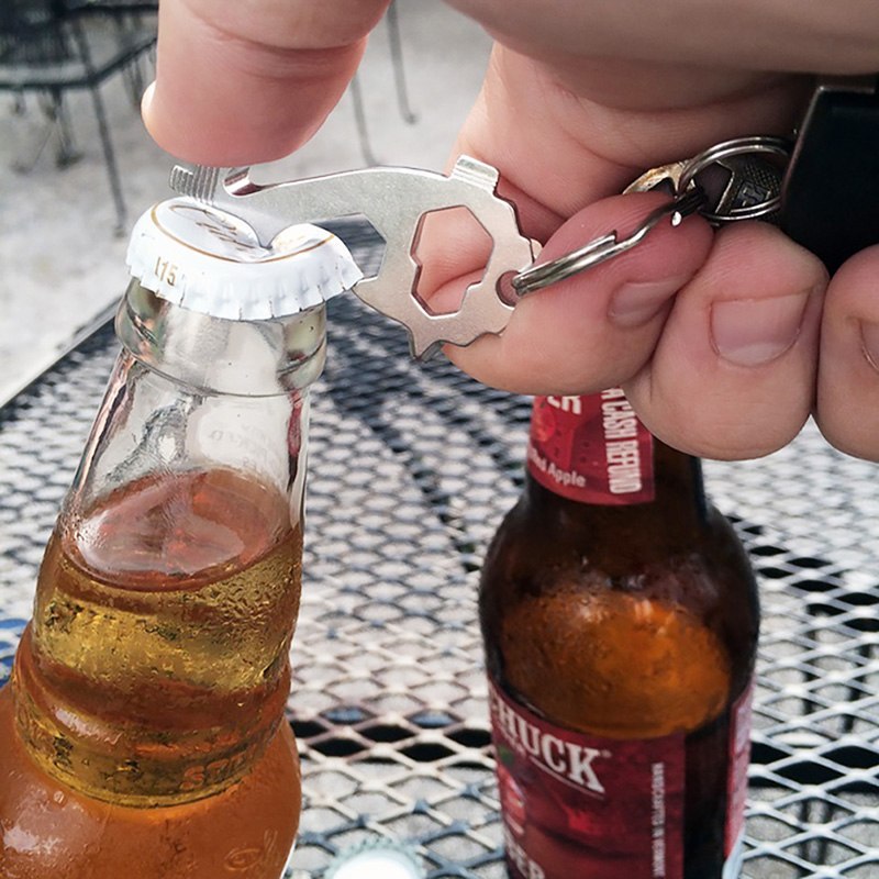20-in-1 Stainless Steel Multi Tools Key Ring - Screwdriver, Wrench, Opener,
